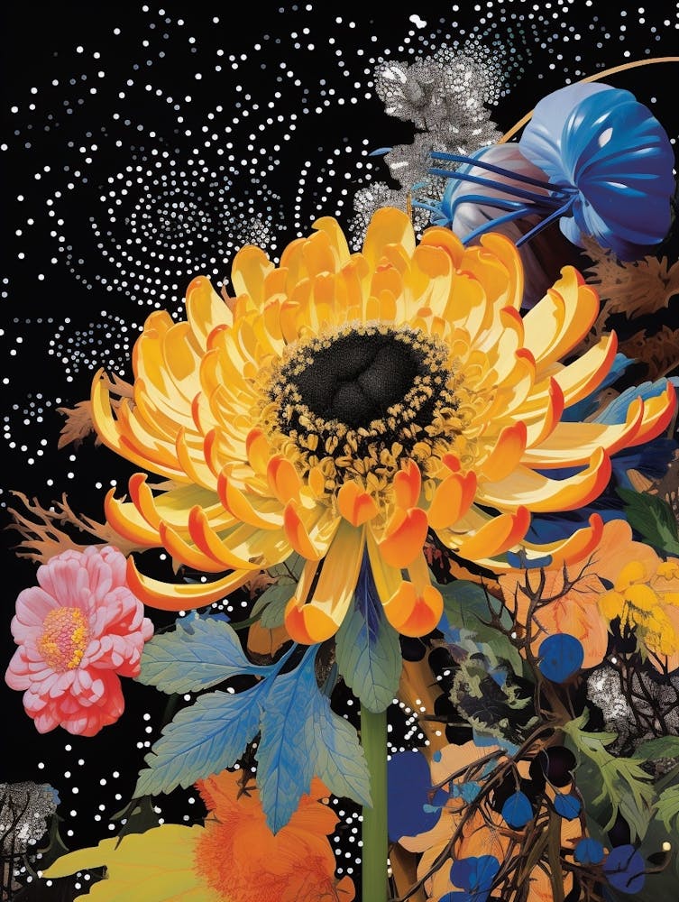 Surreal Florals Asters 4 Flower Painting