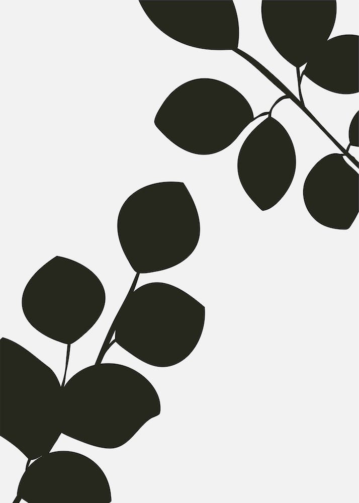 Abstract Botanical Black and Beige Art 3