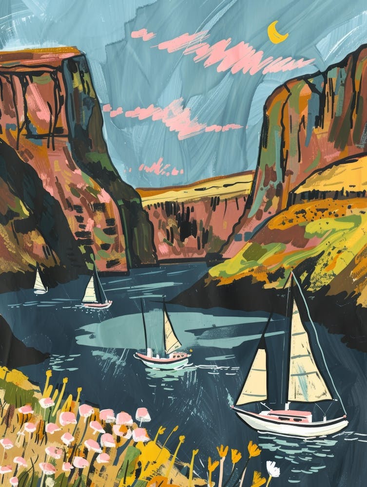 Sailboats On The Cliffs