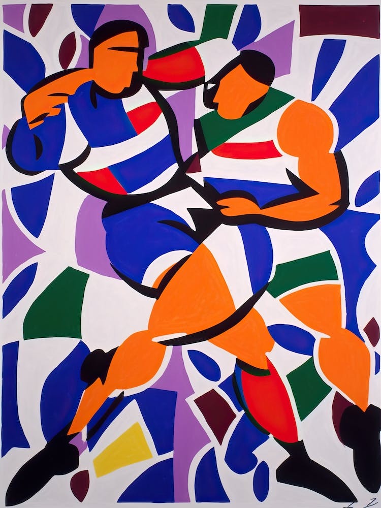 Rugby In The Style Of Matisse 1