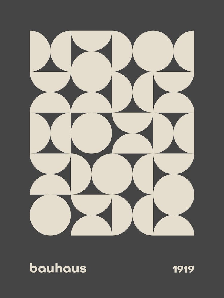 Bauhaus Geometric Exhibition Poster Mid Century Modern Decor 50s Minimalist Style Kitchen Wall Art Original Retro Pop Culture