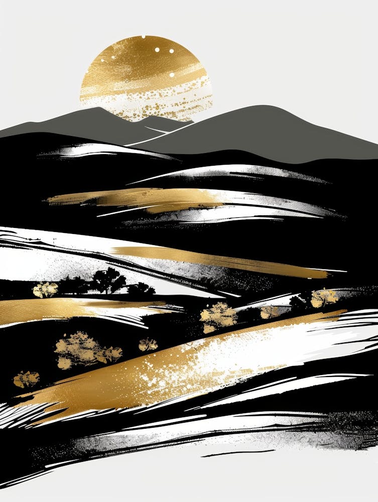 Gold And Black Landscape 2
