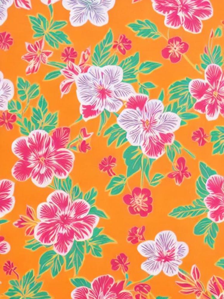 Inca Lily Floral Print Warm Tones2 Flower