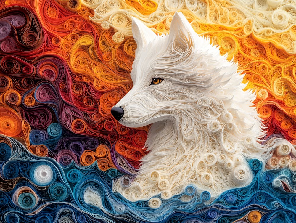 Samoyed Paper Quilling Dog Portrait II