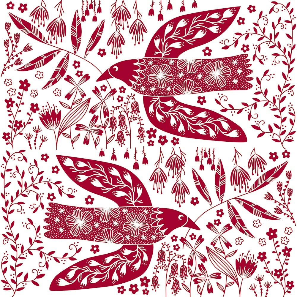 Red Peace Dove Birds