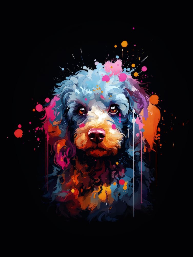 Dog  color splash style art