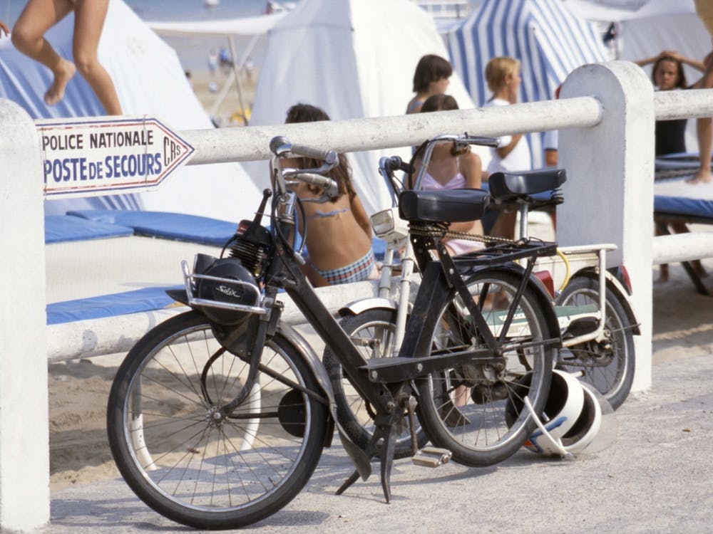 Vintage Solex Auf Der Promenade Bretagne Frankreich