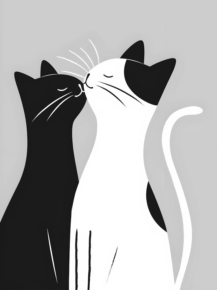 Two Cats Kissing