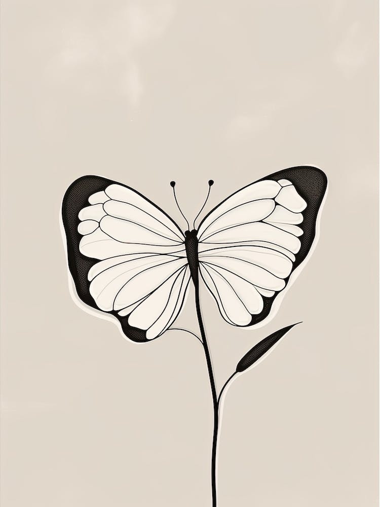 Butterfly Line Art Abstract 4