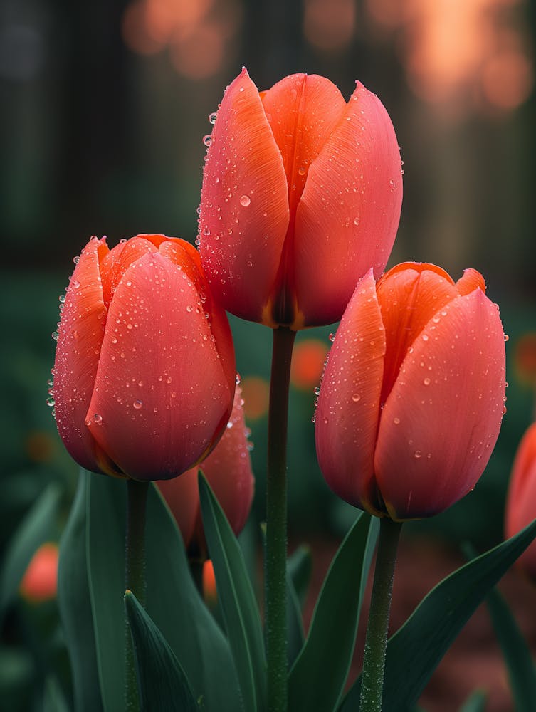 Tulips At Sunset
