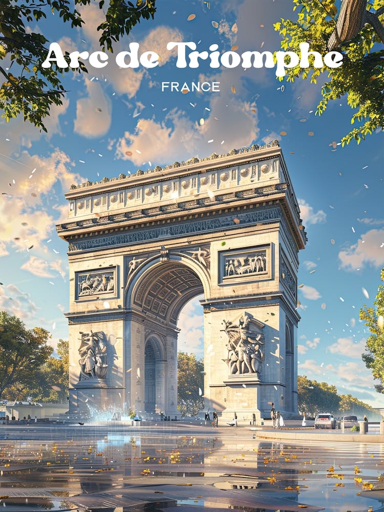 Arc De Triomphe Paris Travel Illustration