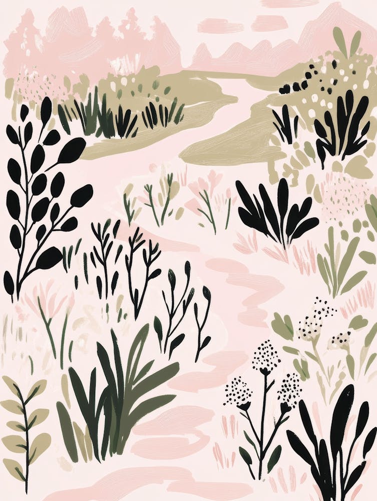 Pink And Black Landscape 1