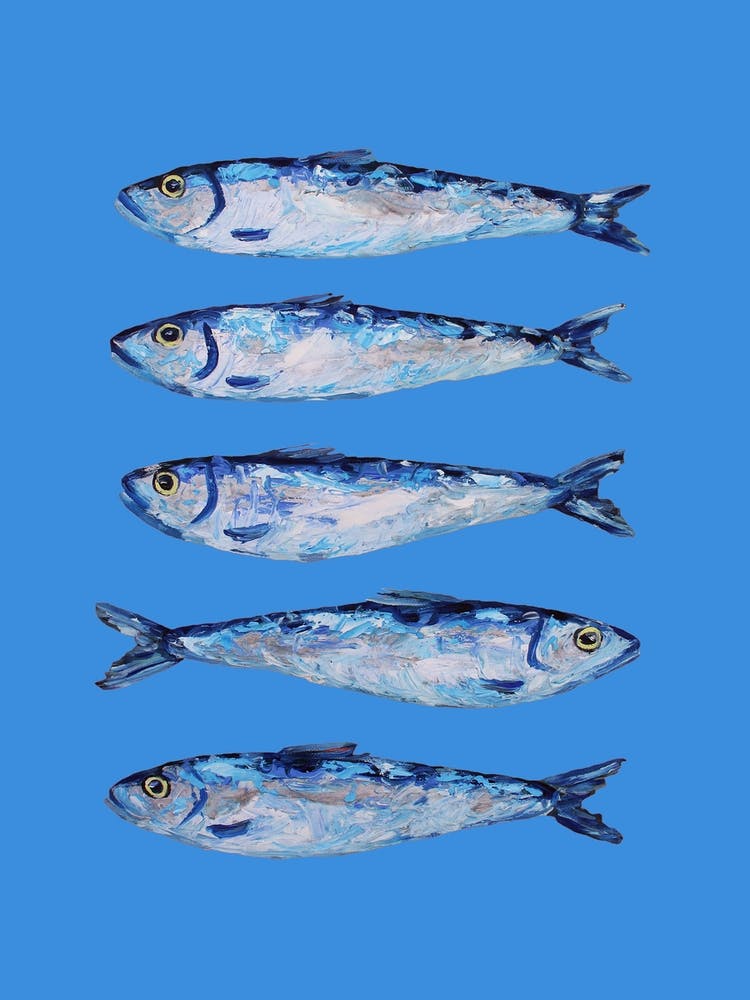 Sardines On Blue