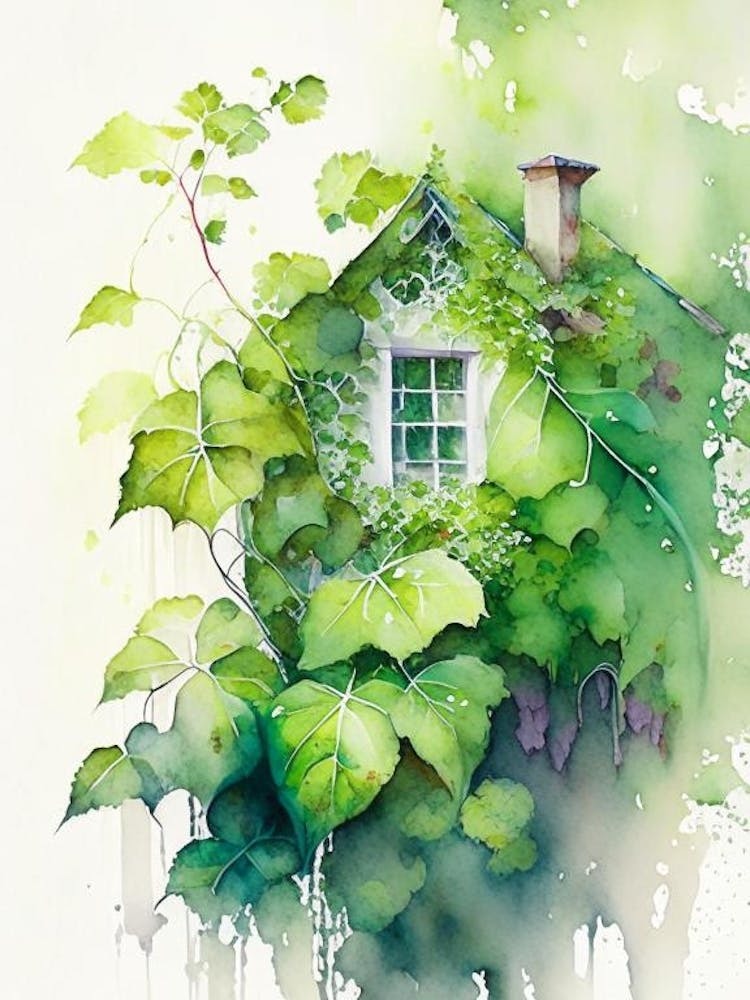 Poison Ivy Growing On Cottage Pop Art 3