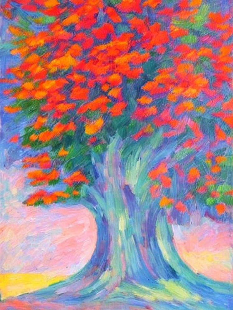 Dawn Redwood tree Abstract Block Colour