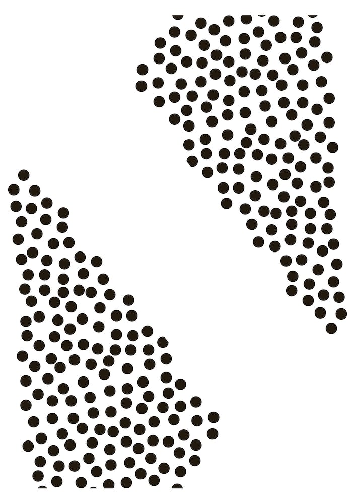 Black Top and Bottom Polka Dots