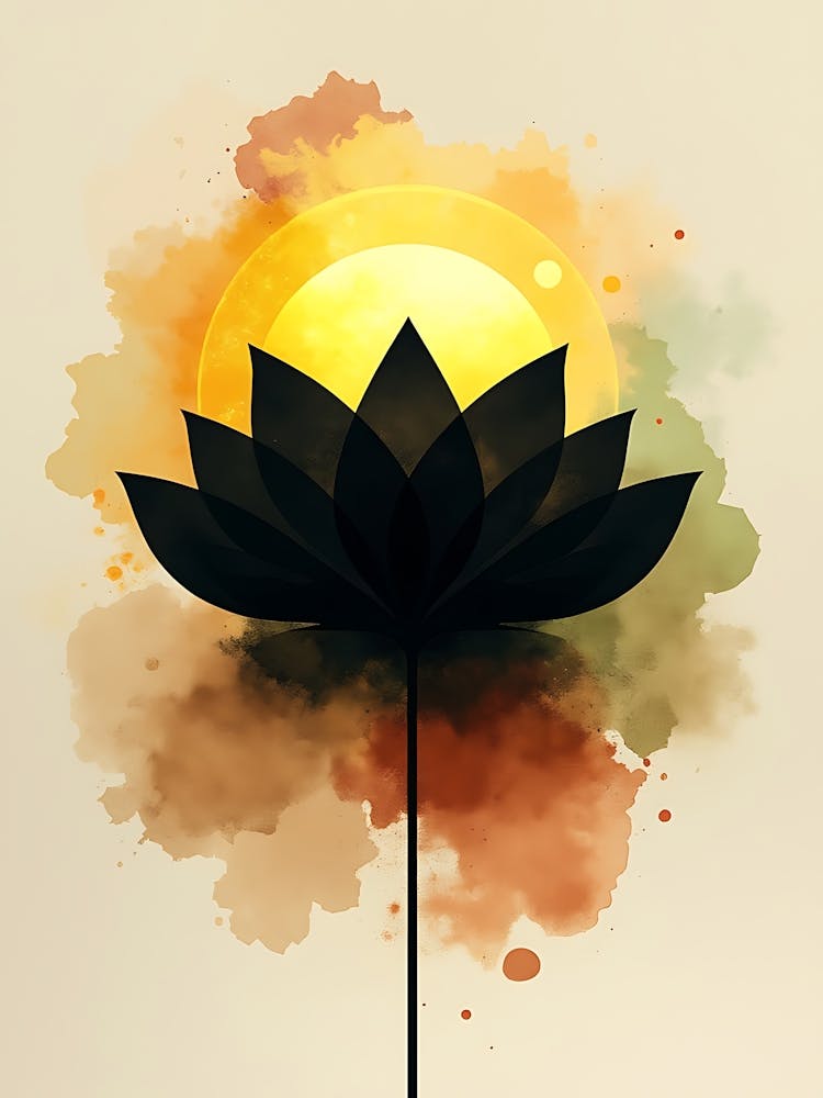 Faded Leaf Motif with Natural Color Palette