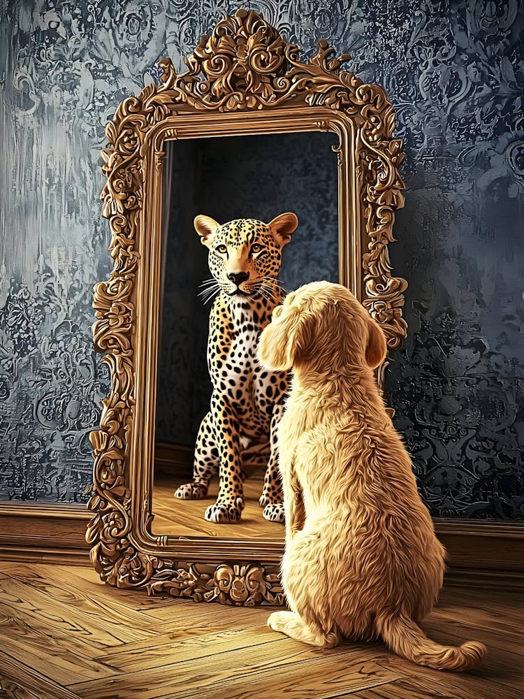 Cheetah In The Mirror