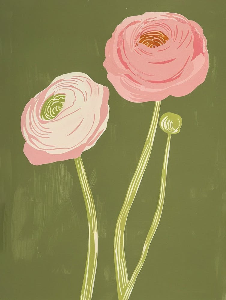 Pink & Green Ranunculus 3