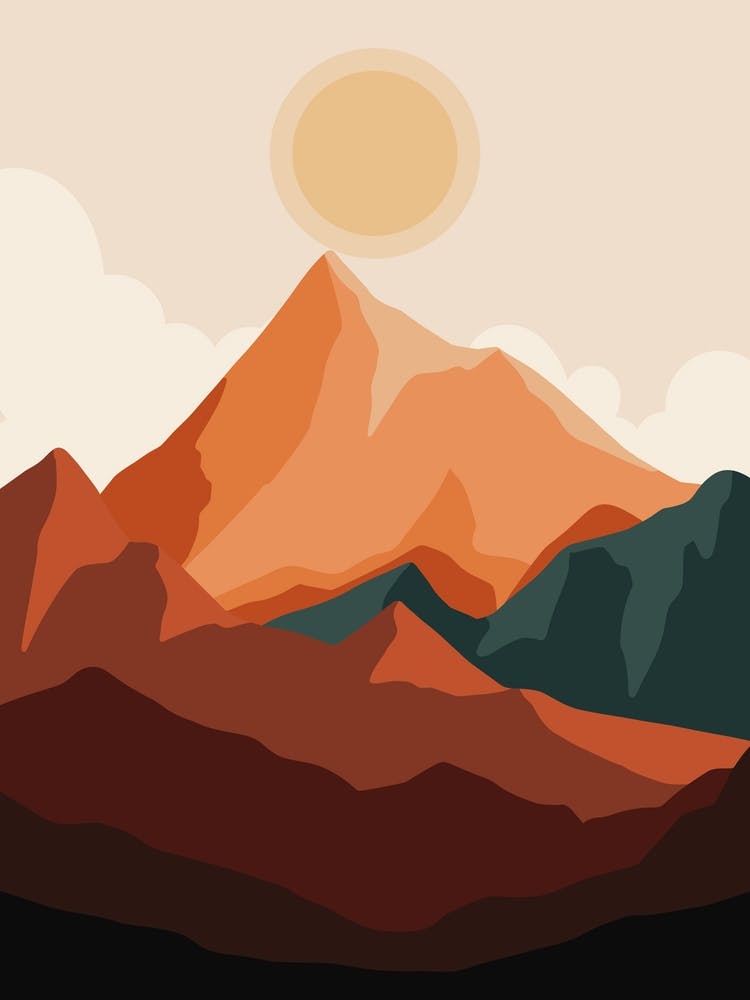 Mountains And Sun 1