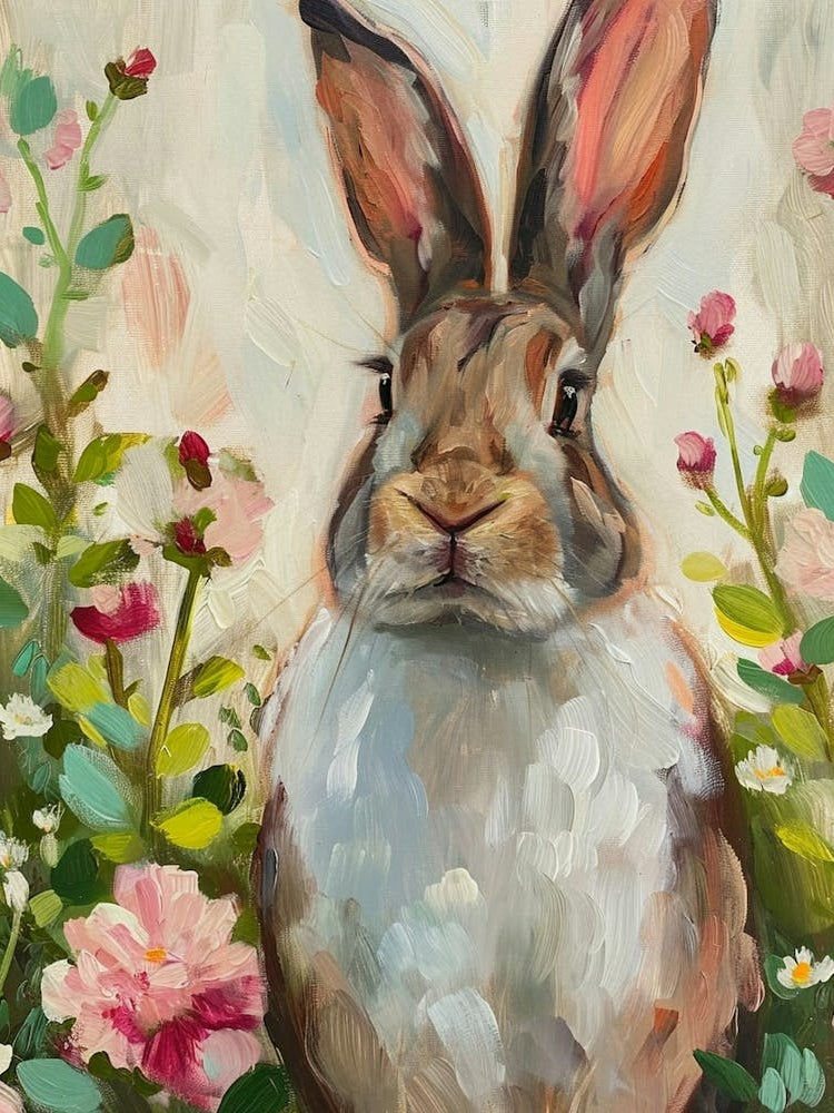 Blanc De Hotot Rabbit Painting 2