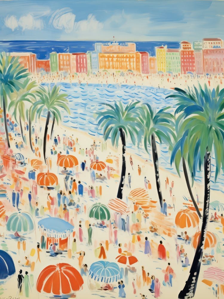 Viareggio, Tuscany   Italy Beach Club Lido Watercolour 3