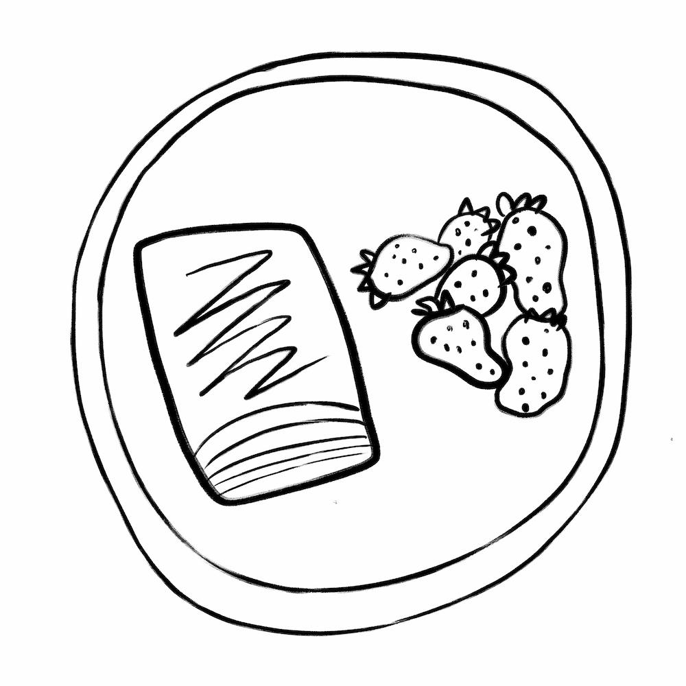 Pain Au Chocolate Et Fraises Square