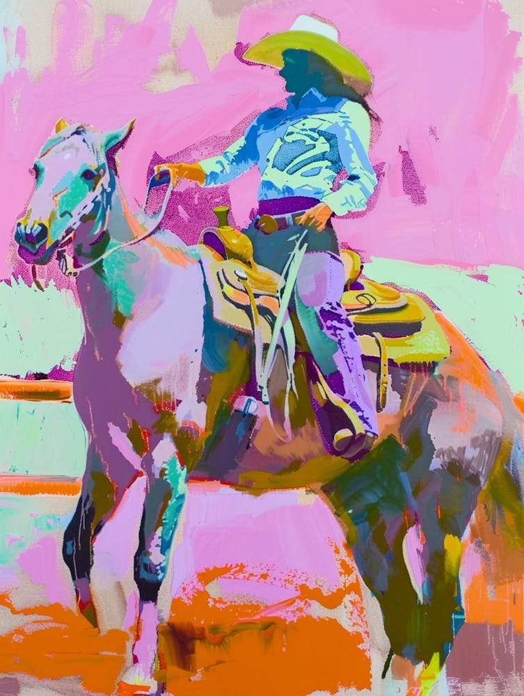 Pink And Orange Cowboy 6