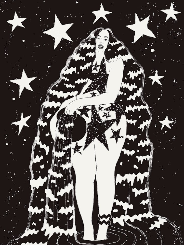 Aquarius Astrology - Woman With Stars
