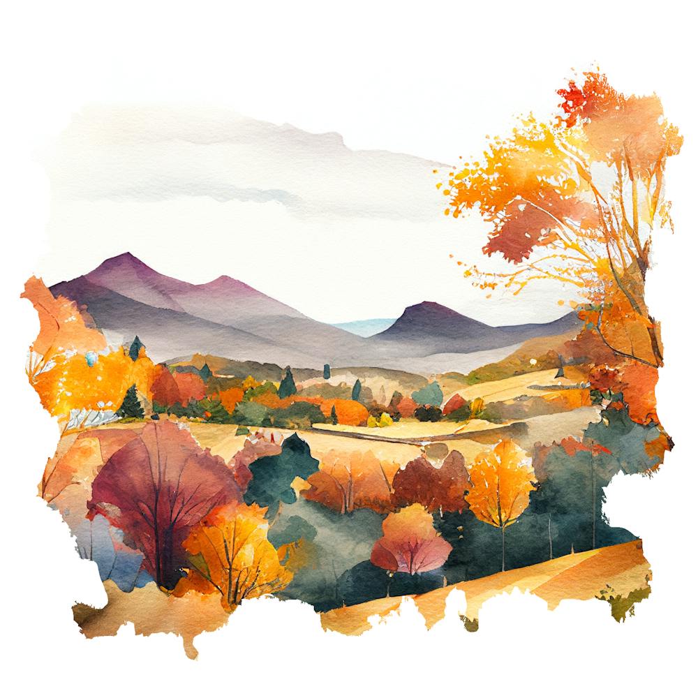 Watercolor Autumn Landscape 64