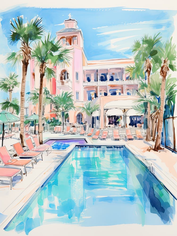 The Ritz Carlton Bacara, Santa Barbara   Santa Barbara, California   Resort Storybook Illustration 2