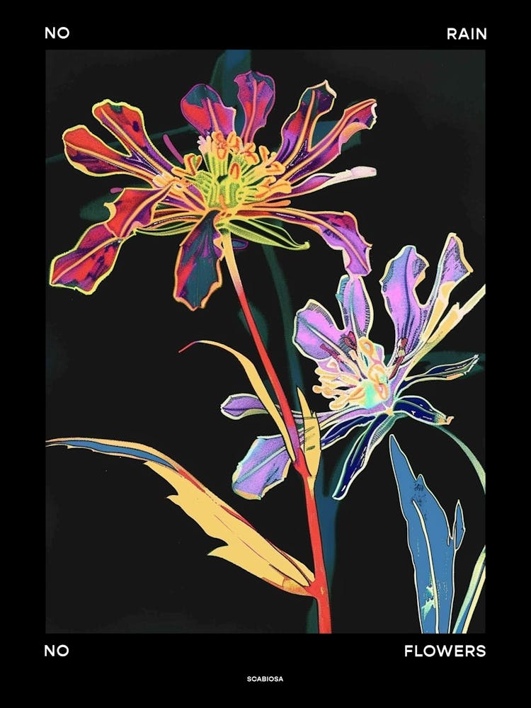 No Rain No Flowers Poster Scabiosa 3