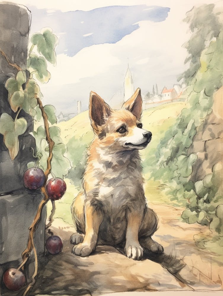 Storybook Animal Watercolour Jackal 3