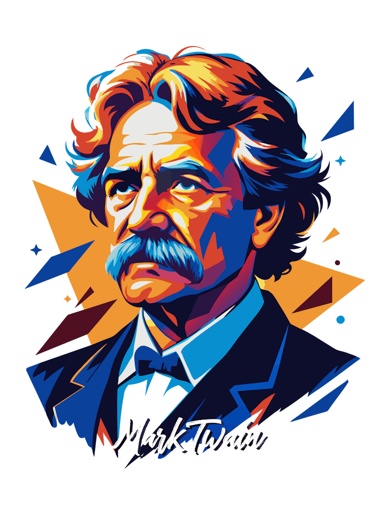 Mark Twain 02 Portrait WPAP Pop Art
