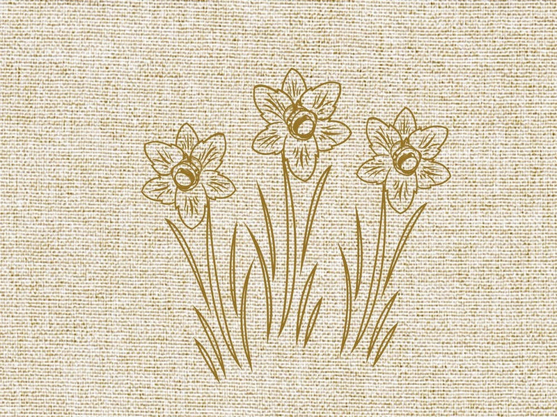 Linen Daffodils Line Art March