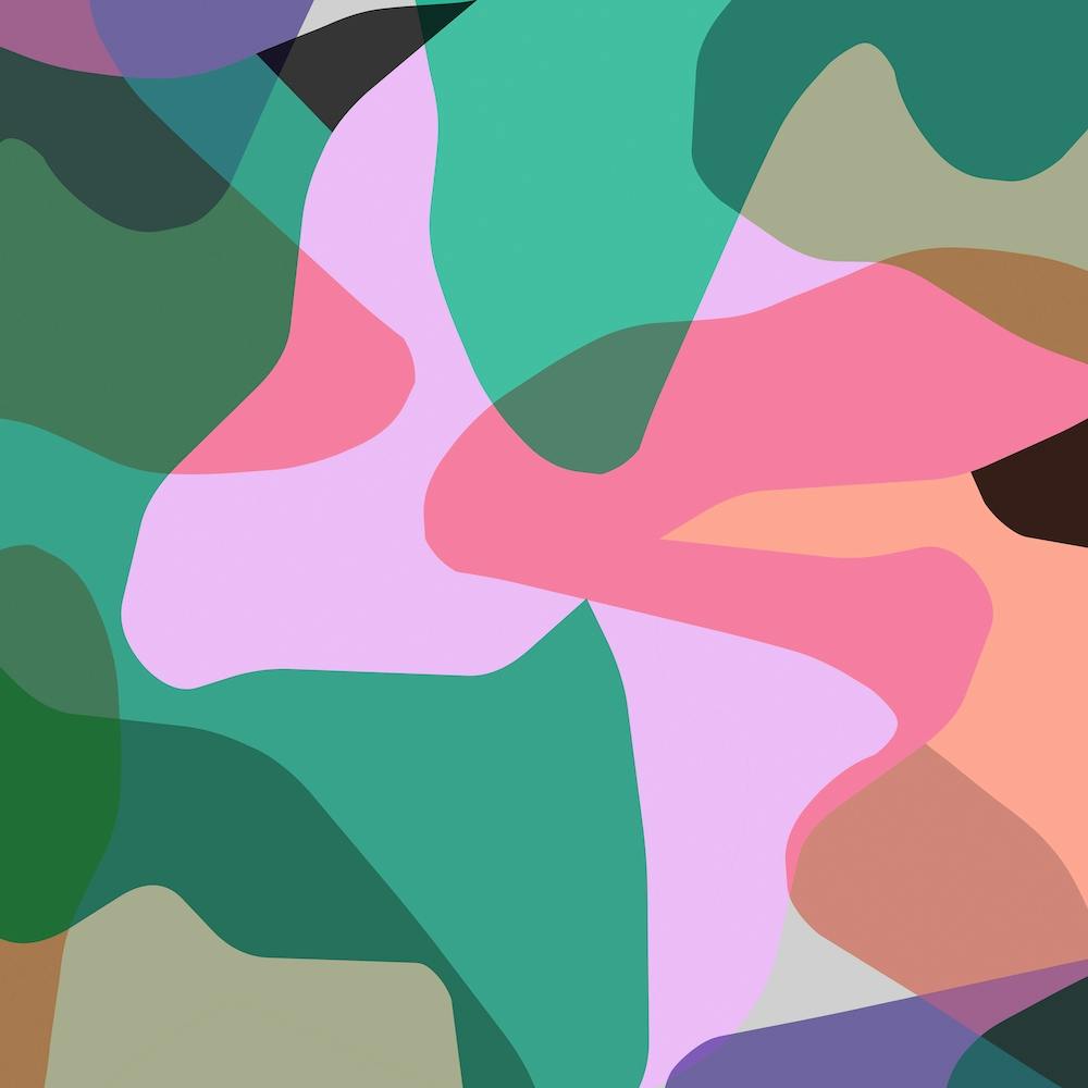Abstract Camouflage Pink Green Square