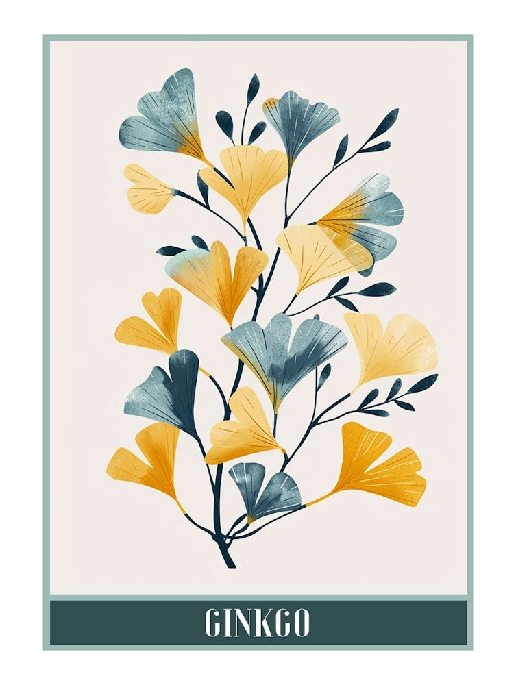 Ginkgo Tree Flat Illustration 1 Poster