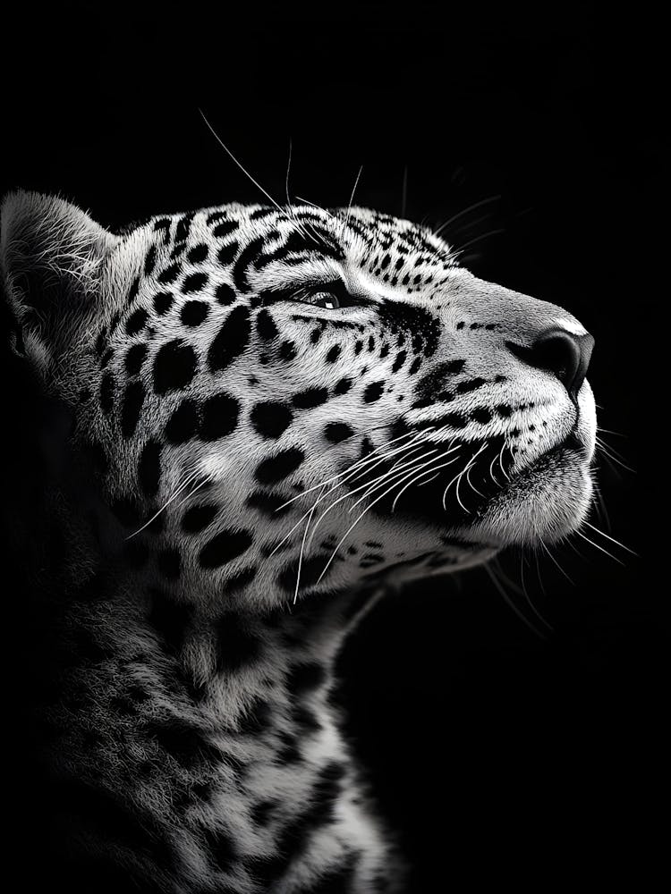 Leopard In Black And White