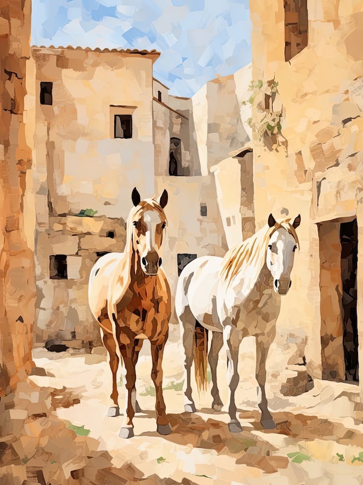 Horses Painting In Siena, Italy 2