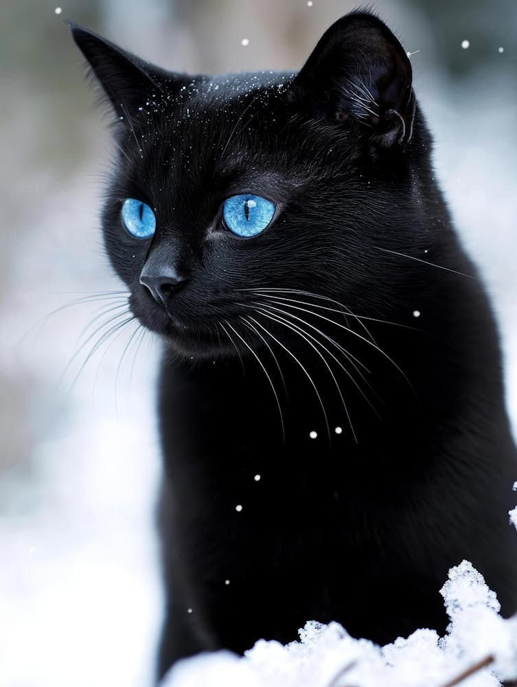 Black Cat With Blue Eyes 2