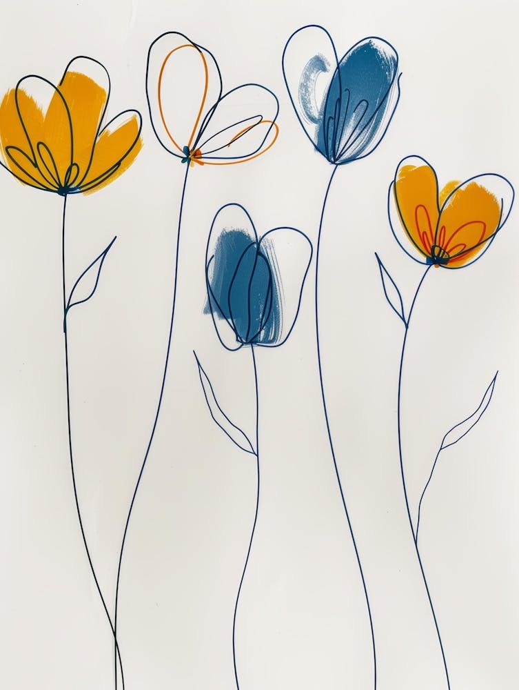 Flowers In Blue And Yellow