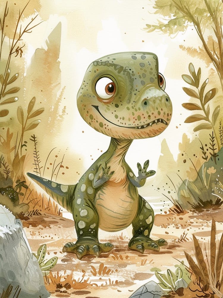 Cute T Rex Dinosaur Illustration 2