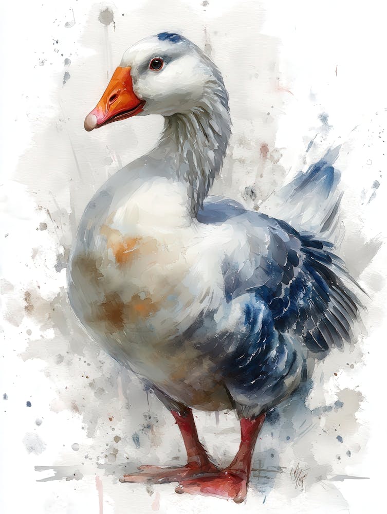 Aihrgdesign Isolated Watercolor Painting Of Birds Goose With 2