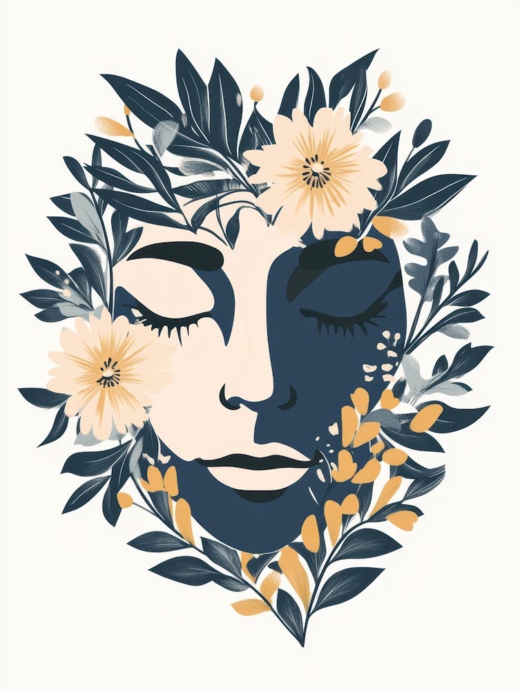 Zen Woman With Flowers