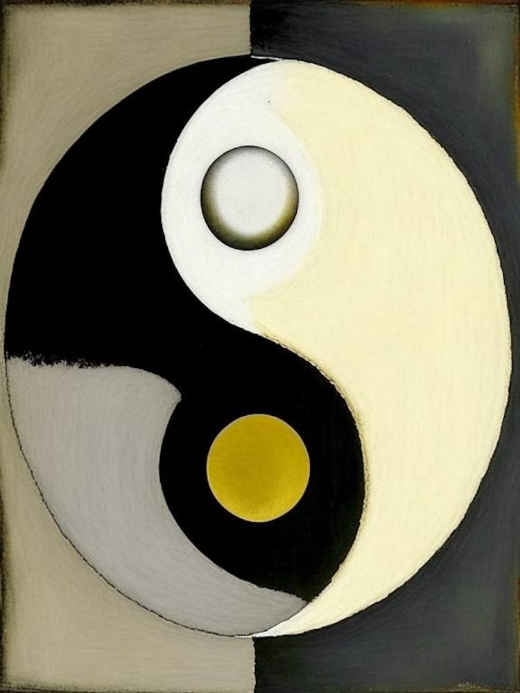 Yin Yang Symbol Abstract Painting