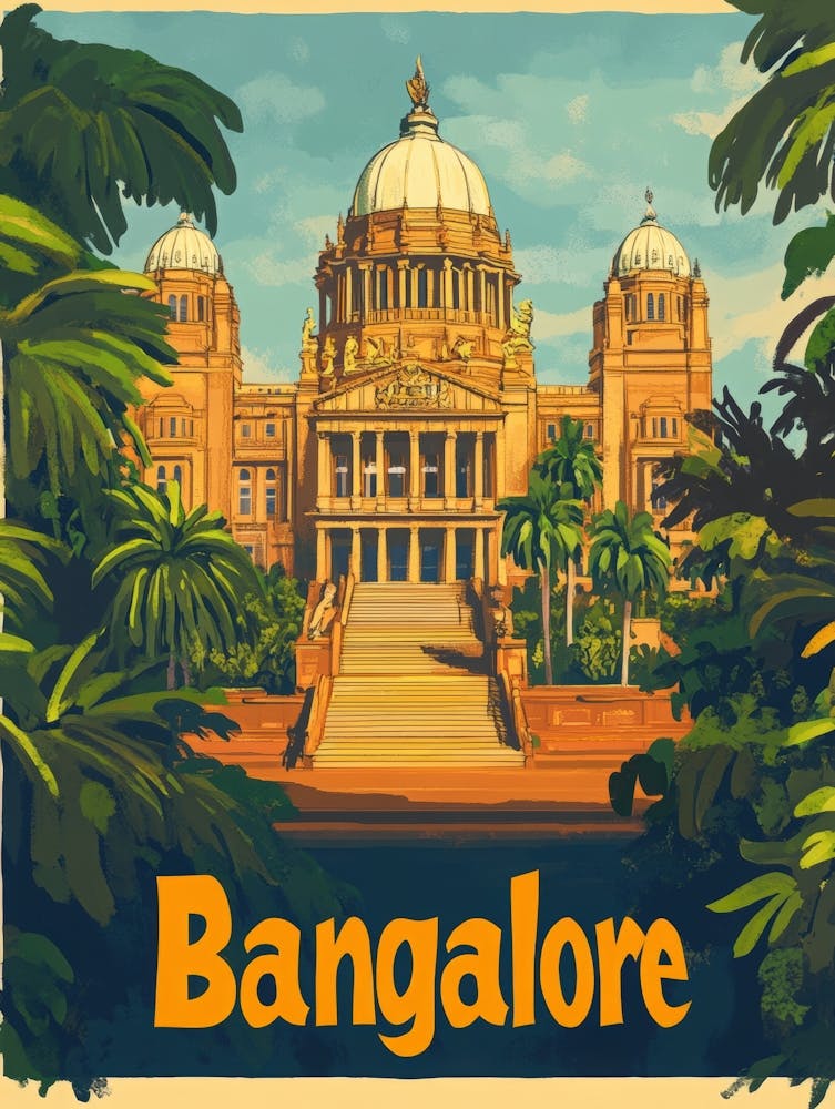 Aihrgdesign A Vintage Travel Poster Of Bangalore 1