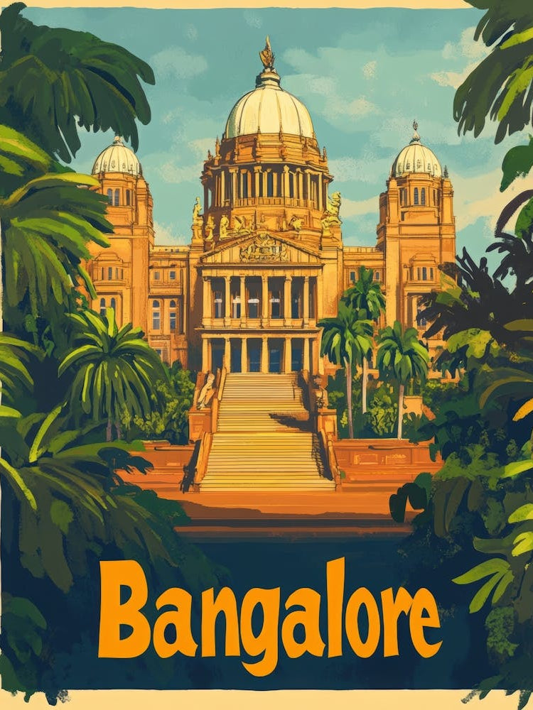 Aihrgdesign A Vintage Travel Poster Of Bangalore 1