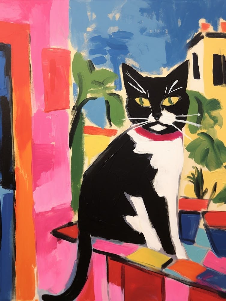 Painting Of A Cat In Malaga Spain 5