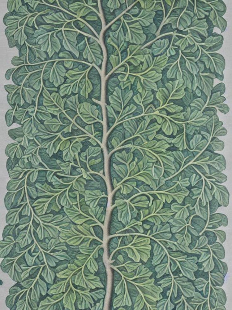 Silver Linden 2 tree Vintage Botanical