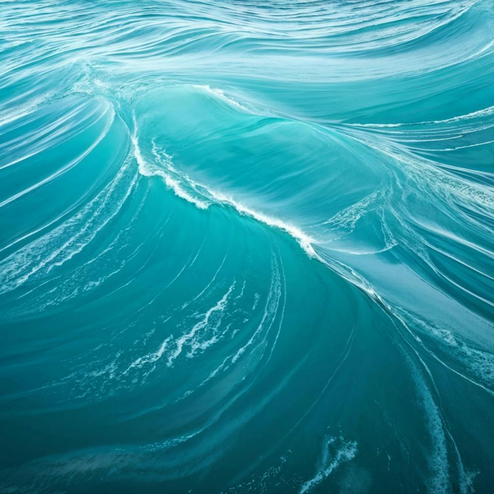 Glistening Turquoise Waves Rippling In Pattern An Embodiment Of Motion Stirred By A Gentle Wind Ove (2)